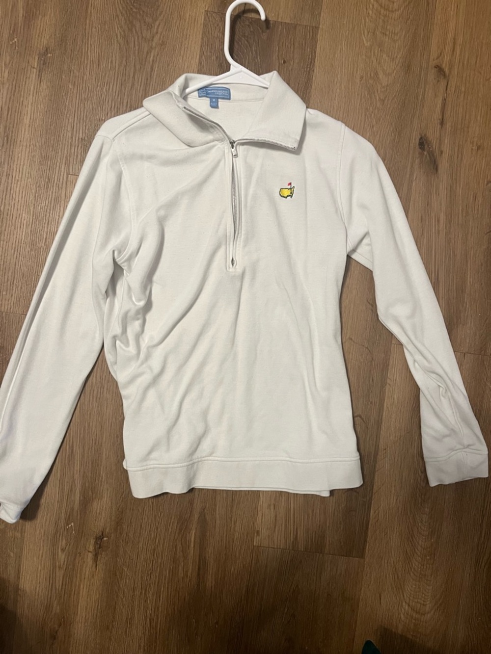 Masters White Quarter-Zip Pullover with Yellow Logo